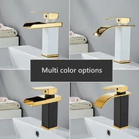 bathroom basin faucet waterfall bathroom mixer tap solid brass led sink faucet single handle deck mounted toilet mixer tap