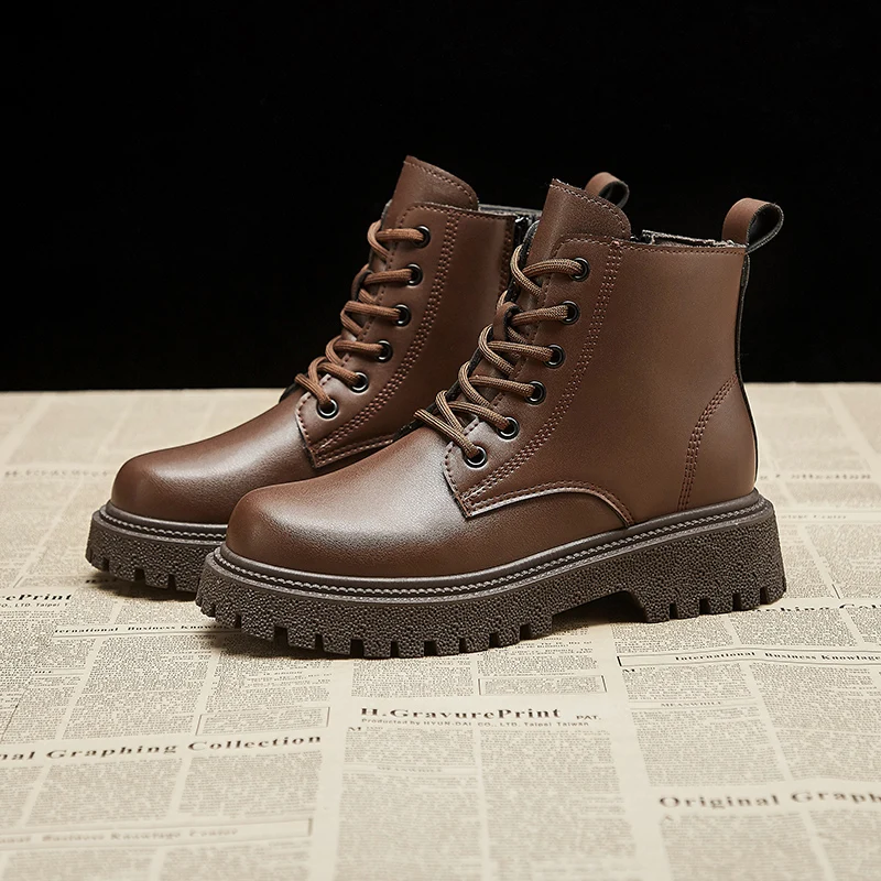 Ботинки женские зимние из натуральной кожи на платформе ботинки челси воловьей