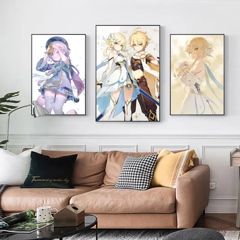 

Genshin Impact Poster HD Game Anime Canvas Painting Wall Art Prints Girl Dorm Picture For Living Room Bedroom Home Decoration