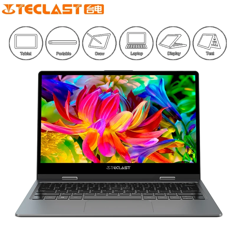 Teclast F5 ноутбук Intel Gemini Lake N4100 четырехъядерный 8 ГБ ОЗУ 256 ГБ SSD Windows 10 360 Вращающийся сенсорный экран 11," ноутбук