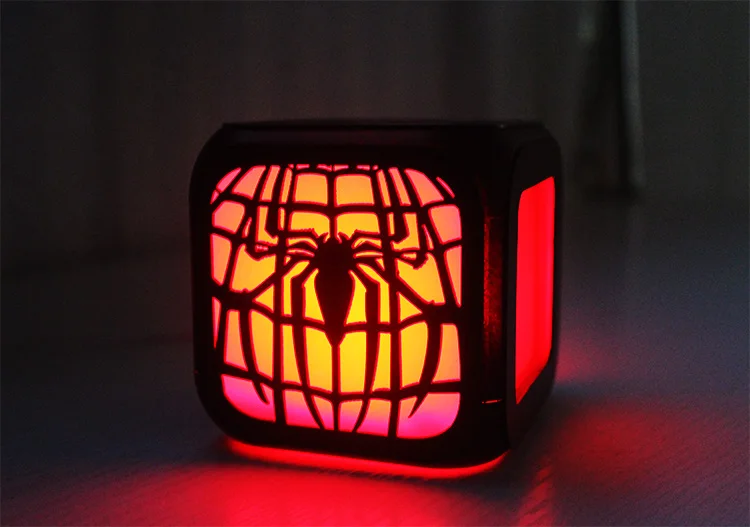 3D будильник Marvel Мстители Человек-паук Железный человек детский светодиодные