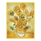 Ван Гог Подсолнух вышивка крестиком наборы цветочный принт вышивка картины 11CT 14CT холст для рукоделие вышивка домашний декор