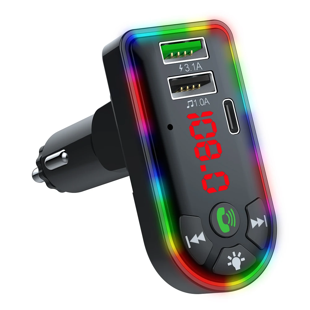 

FM Transmitter Bluetooth-compatible Car MP3 Player LED Display Dual USB QC3.1 Charger MP3 Music TF Card U disk AUX Player