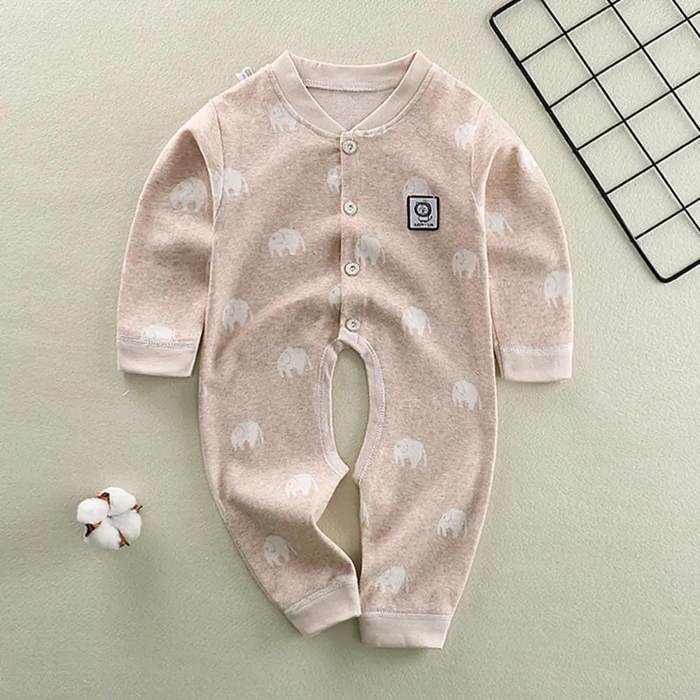 Комбинезон для новорожденных младенцев девочек мальчиков хлопковый с длинным