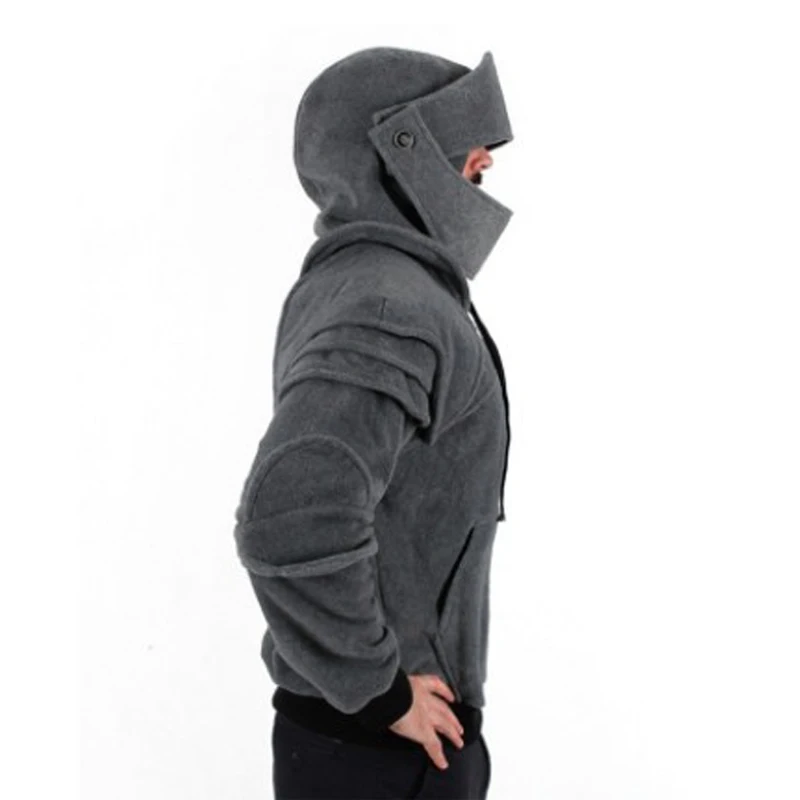 

Knight Mens Winter Hoodies Sweatshirts Hooded Overcoats European Vintage Style Casual Man Custom Hoodies Streetwear Spring B132