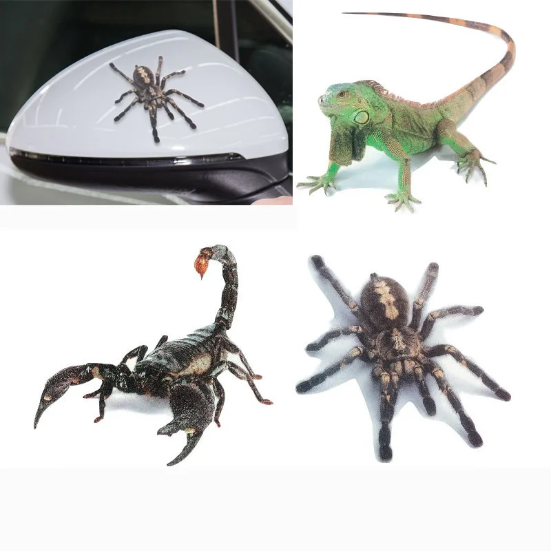 3D наклейка на автомобиль в виде паука ящерицы Скорпиона автомобильное зеркало