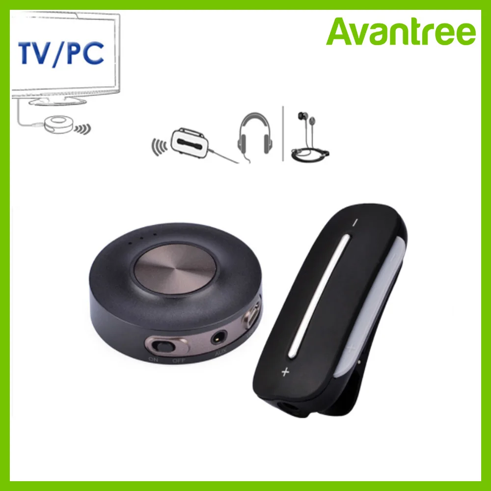 Avantree aptX низкая задержка беспроводной ТВ комплект-Bluetooth передатчик и приемник, PLUG& PLAY, Bluetooth для проводных наушников