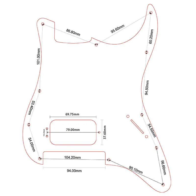 Накладка на гитару под заказ для США 11 отверстий винтов Strat с Floyd Rose Tremolo мостовым