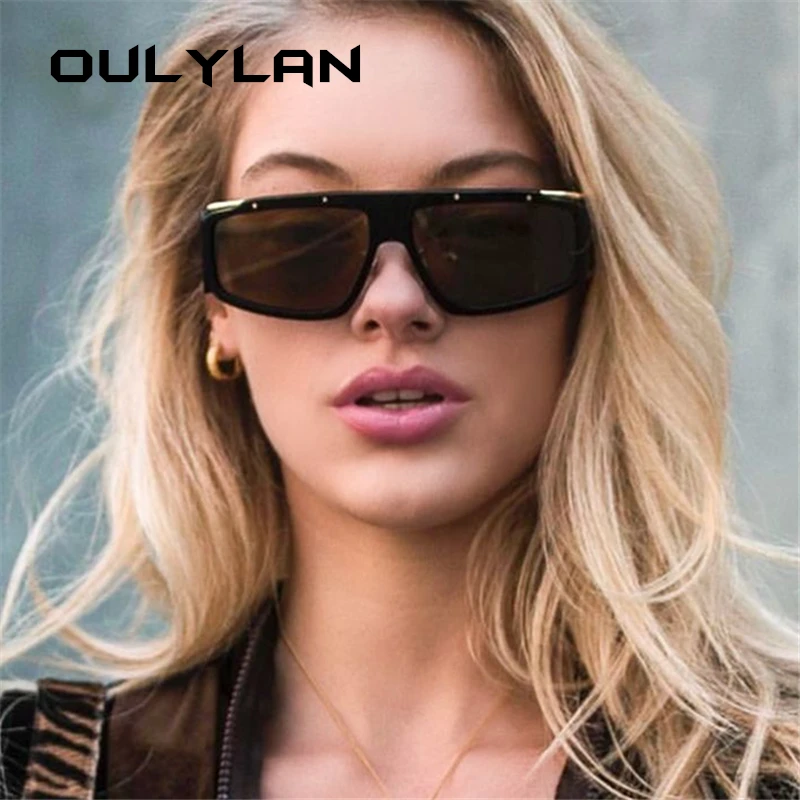 

Oulylan Rimless Square Sunglasses Women Men Trending Designer Sun Glasses Shades Ladies Small Rectangle Sunglass UV400 Unisex
