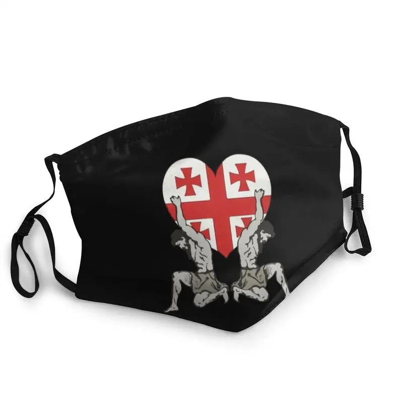 

I Love Georgia Reusable Unisex Adult Mouth Face Mask Georgian Patriotic Gift Anti Dust Protection Cover Respirator Mouth-Muffle