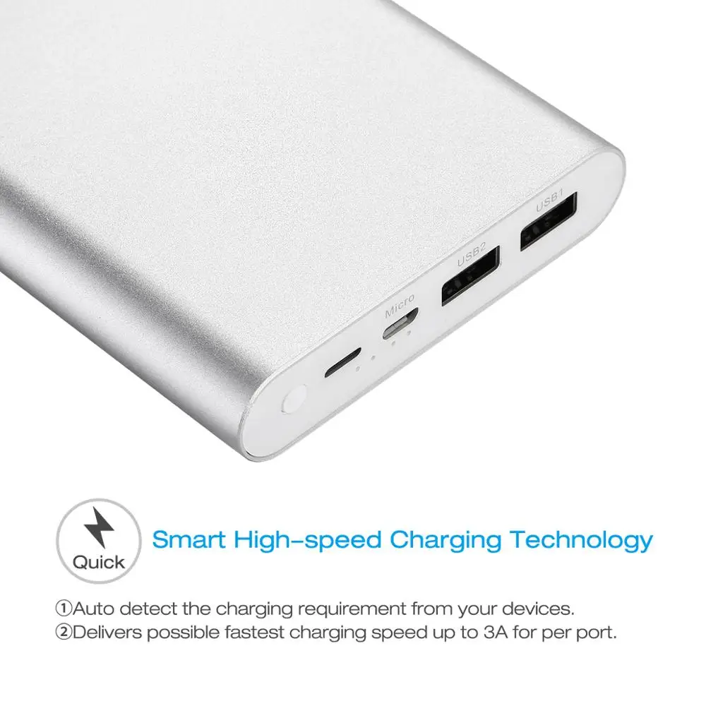 

Ultra Thin 12000mAh Dual USB Power Bank 5V/3A Portable Charger For Cell Phone A1