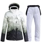 Новый лыжный костюм, женский, ветрозащитный, водонепроницаемый, дышащий, теплый, куртка для сноуборда, лыжные штаны, Высококачественная зимняя Лыжная куртка