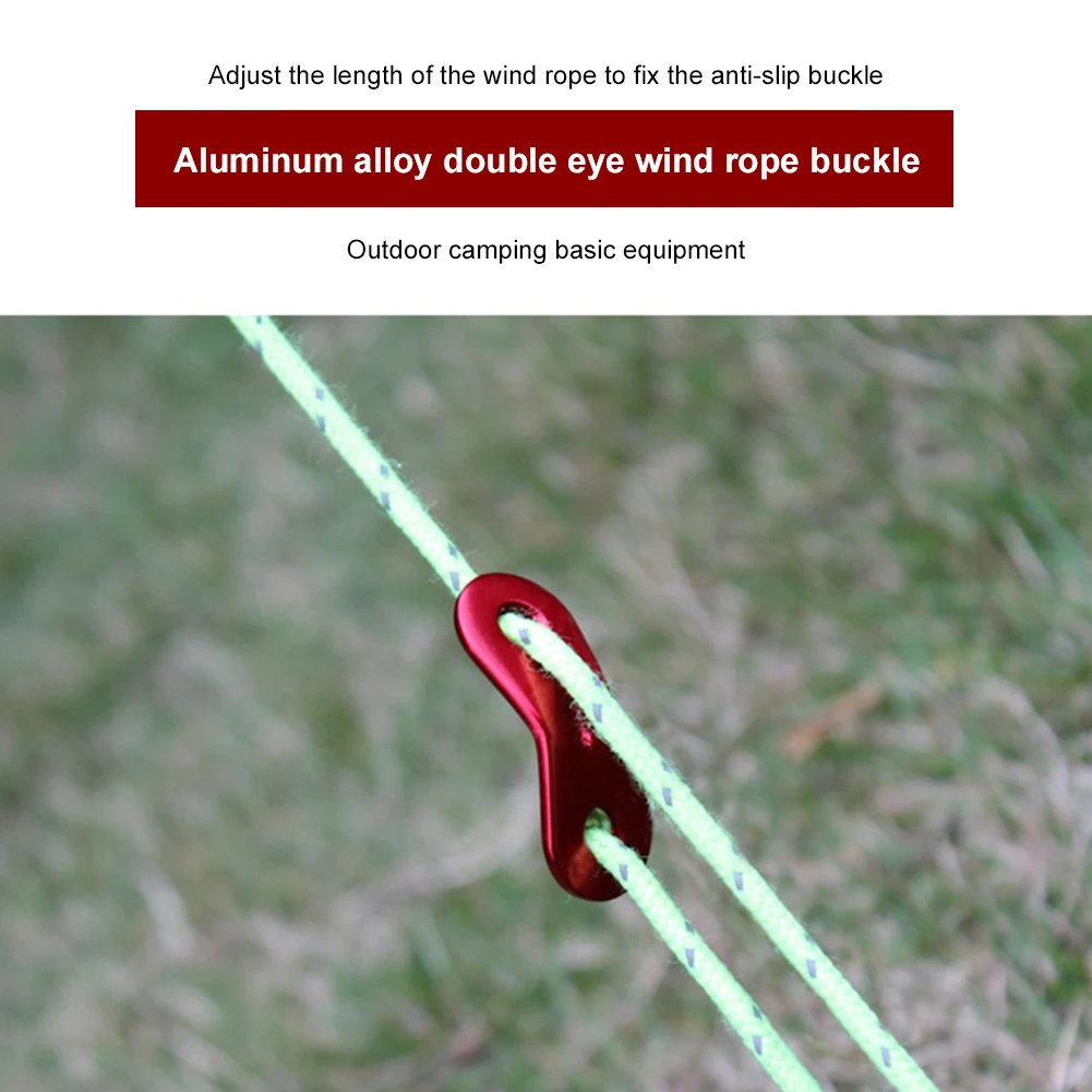 

10pcs/set Outdoor Camping Tent Parachute Cord Rope Buckle Aluminum Alloy Cord Buckle Tensioners Fastener Travel Kit Tools