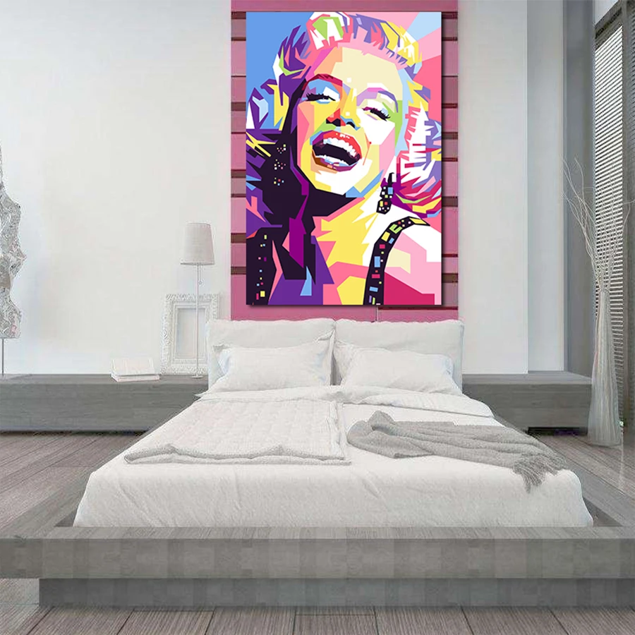 Colorful Marilyn Monroe Canvas Painting Portrait Abstract Posters and Prints Wall Art Pictures for Living Room Home Decor | Дом и сад