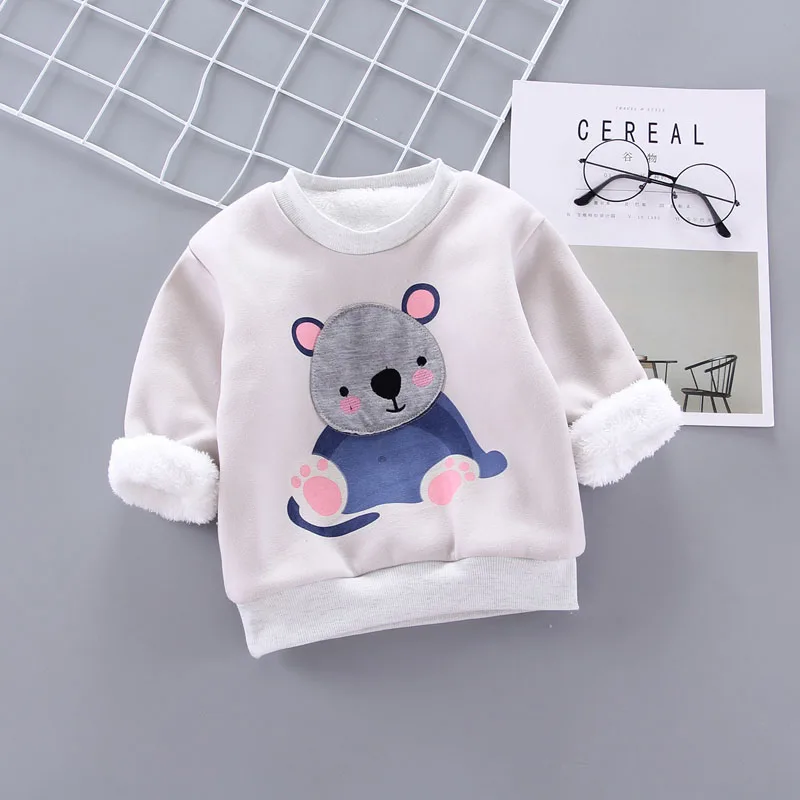 Style 3-Grey IENENS/Модная детская теплая футболка для мальчиков и девочек топы, одежда утепленные футболки с капюшоном для маленьких мальчиков и девочек - Цвет: Style 3-Grey