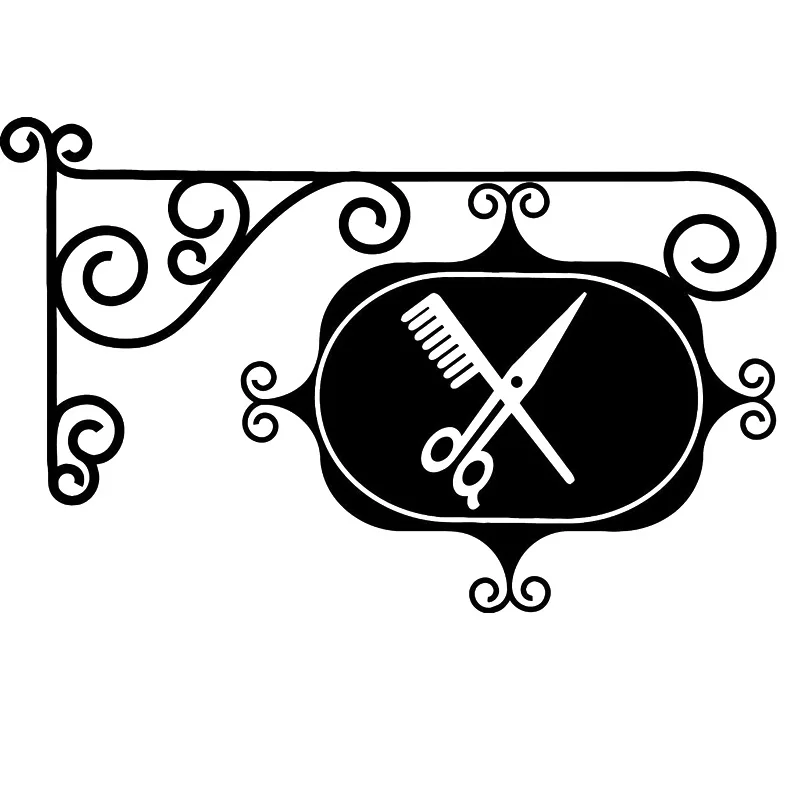 

Funny Hair Salon Barber Shop Stickers Fashion PVC Applique Decorative Car Sticker ZWW-2555, 17.2cm * 11.1cm