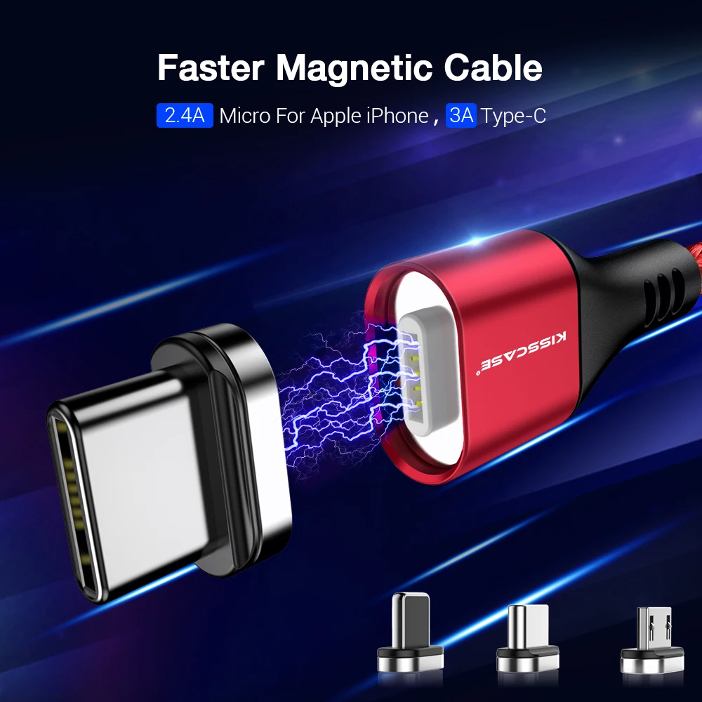 Магнитный кабель Micro USB для iPhone Samsung Android с поддержкой быстрой зарядки Type-C