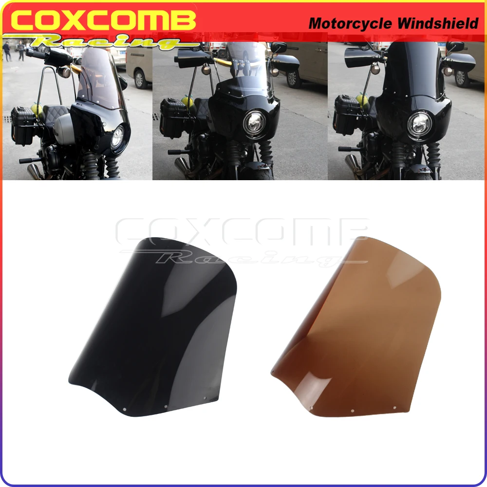 

3 Colors 15" Moto Windshield Windscreen Headlight Wind Deflector For Harley Dyna Low Rider Street Bob Super Glide Street Bob