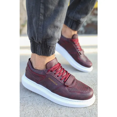 

Chekich Sneakers burgundy red casual shoes comfortable flexible fashion leather wedding orthopedic walking comfort Unisex