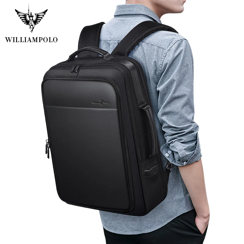 Рюкзак WILLIAMPOLO мужской для ноутбука 15-17 дюймов с USB-зарядкой и защитой от краж 2020 |