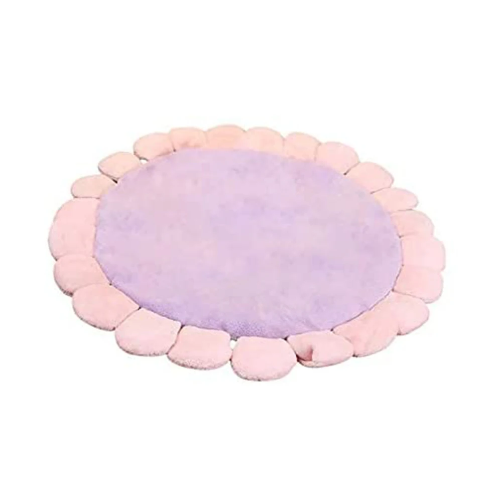 

Floor Mat Plush Flowers Pad Cushion Tatami Mats Home Living Room Furniture Multicolor Round Children Crawling Bedroom Carpet