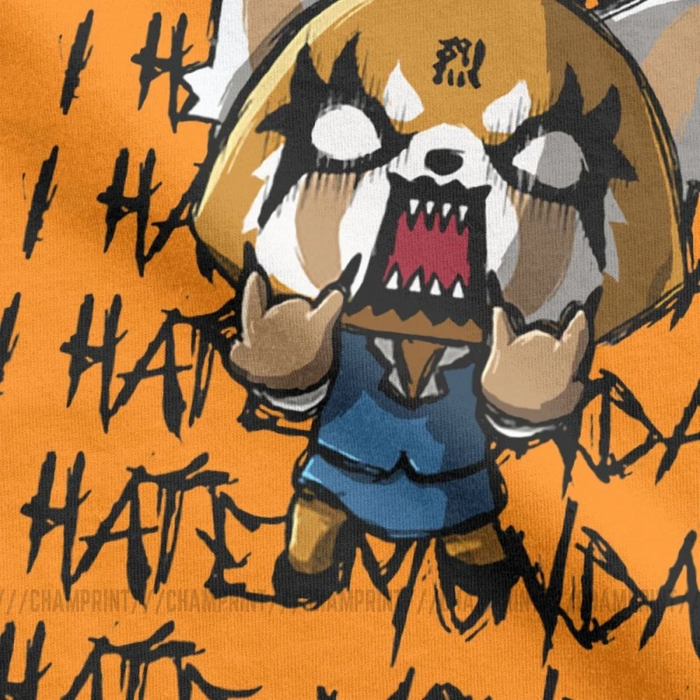 Мужские агрессивные футболки Aggretsuko Retsuko I Hate с надписью понедельник одежда из 100%