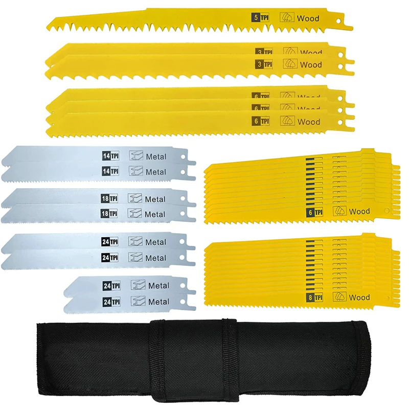 

36Pcs/set Multi-function Bi Metal Reciprocating Saw Blades Sabre for Woodcutting Skil Craftsman Outdoor Garden Branch Pruning