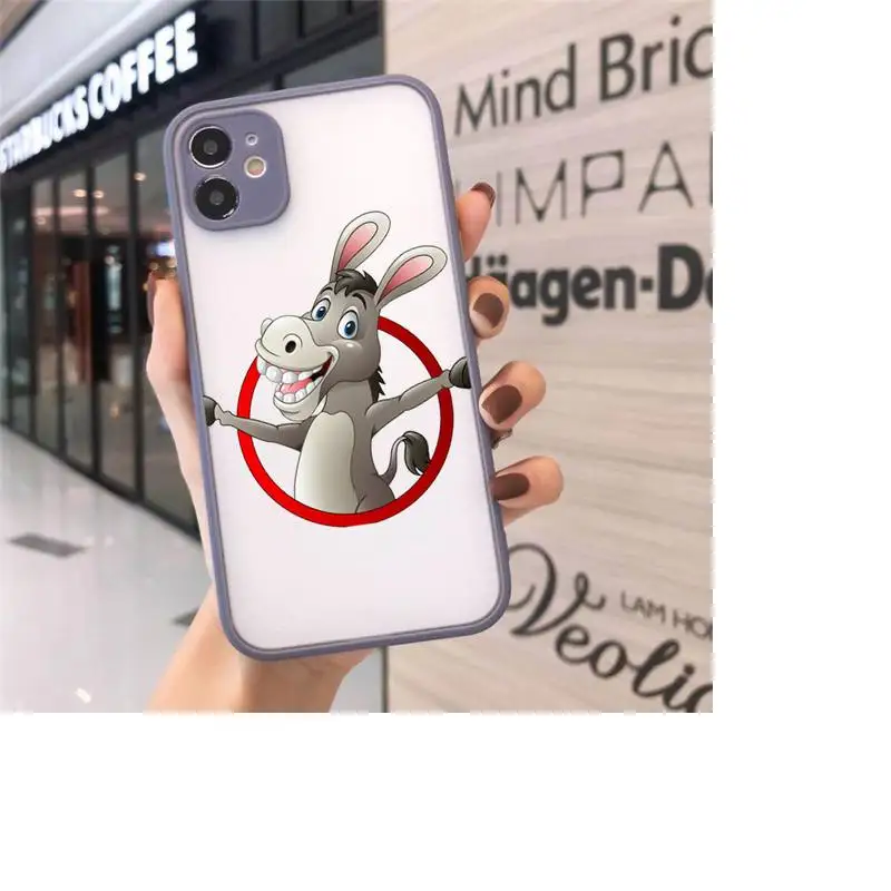 

horse Donkey cute shell Phone Cases matte transparent For iphone 7 8 11 12 plus mini x xs xr pro max cover