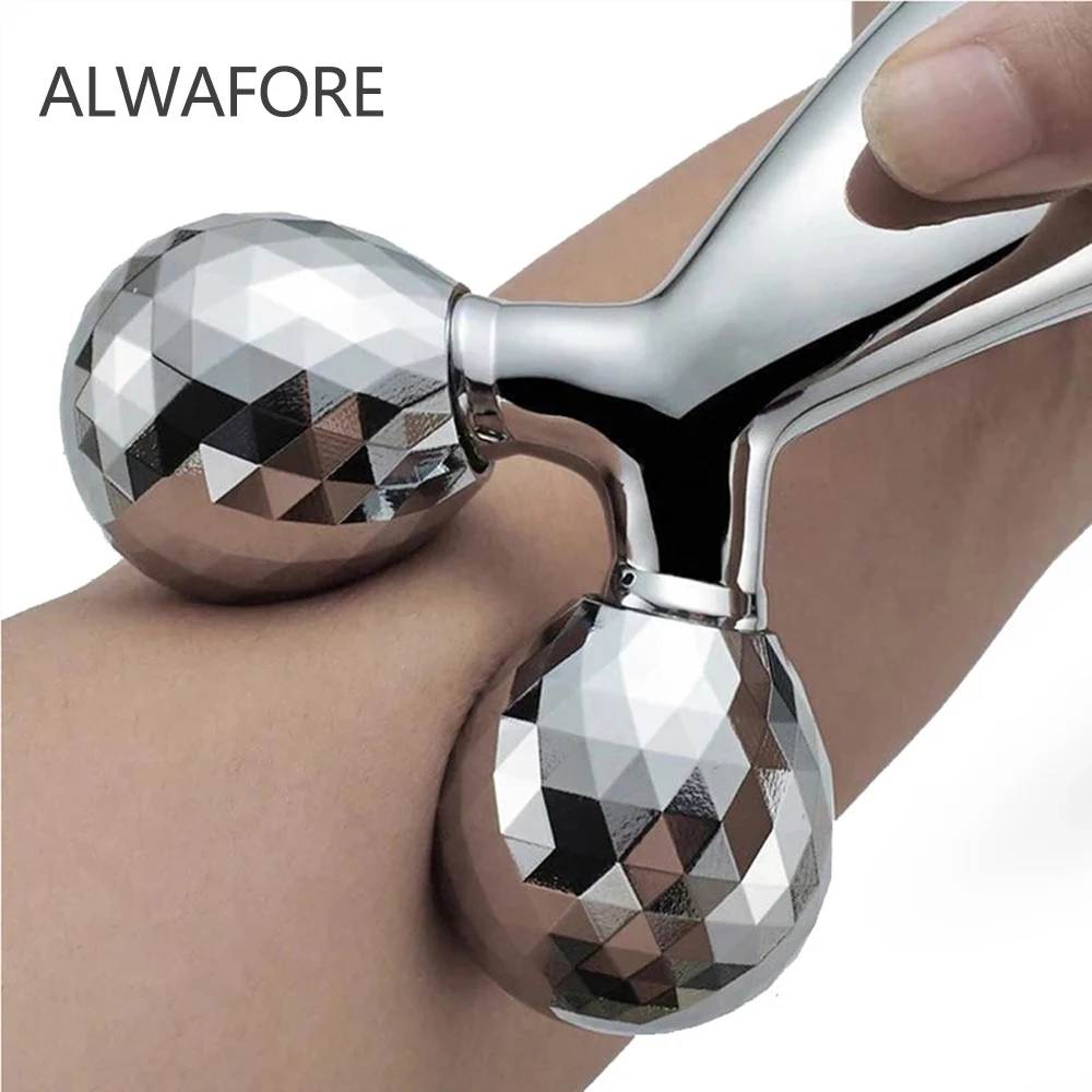 

3D Roller Massager 360 Rotate Silver Thin Face Full Body Shape Massager Lifting Wrinkle Remover Facial Massage Relaxation Tool