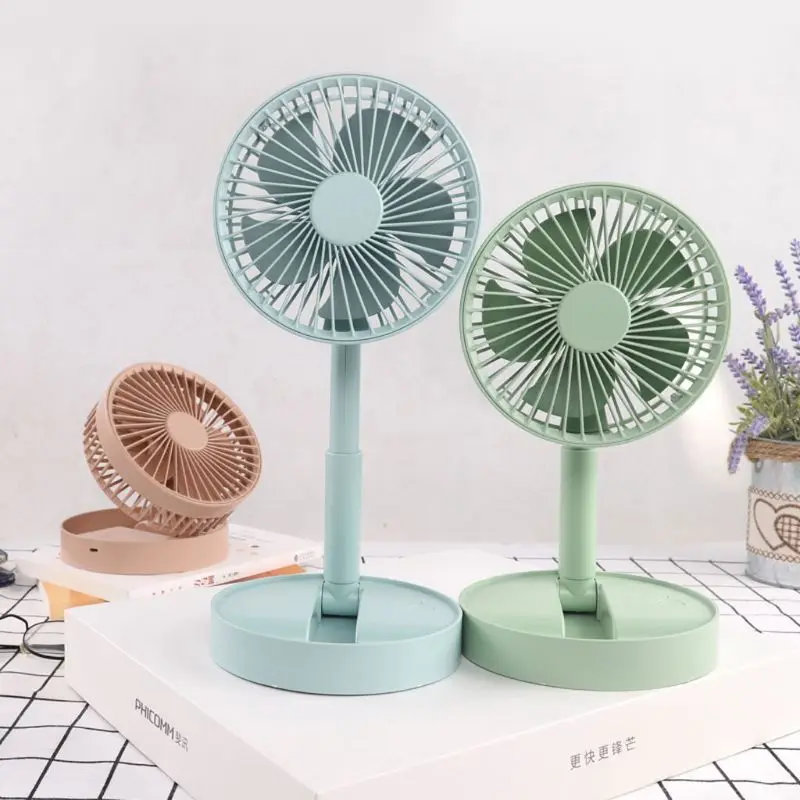 

USB Rechargeable Desk Mini Folding Fan Air Cooler 3 Speed Settings Travel Fans