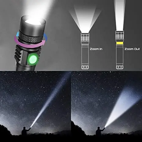 Мощный светодиодный фонарик Ультраяркий Портативный USB T6/L2/V6 светильник с