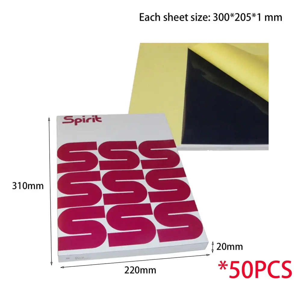 

50 Sheets Tattoo Transfer Paper A4 Size Spirit Master Tatoo Paper Thermal Stencil Carbon Copier Paper For Tattoo Supply dropship