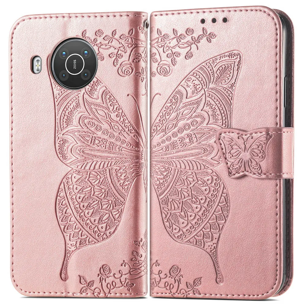 

NEW X20 X10 X 20 Protective Case 3D Butterfly Leather Wallet Book Shell for Nokia X10 Case Nokia X20 X 10 Flip Cover Shockproof