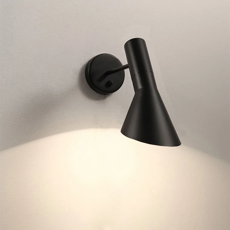 Black Wall lamps Настольная лампа в скандинавском стиле, ретро креативная личность, простая современная детская спальня, прикроватная лампа, лампа для учебы - Цвет абажура: Black Wall lamps