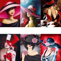 amtmbs abstract hat women diy painting by numbers adults for drawing on canvas oil pictures by numbers wall art number decor