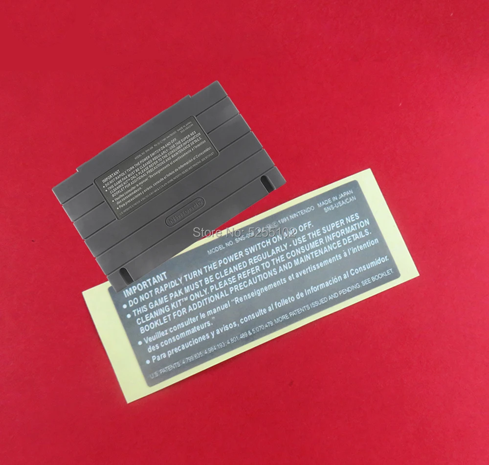 Сменная наклейка на заднюю крышку для игровых карт SNES этикетка версии snes