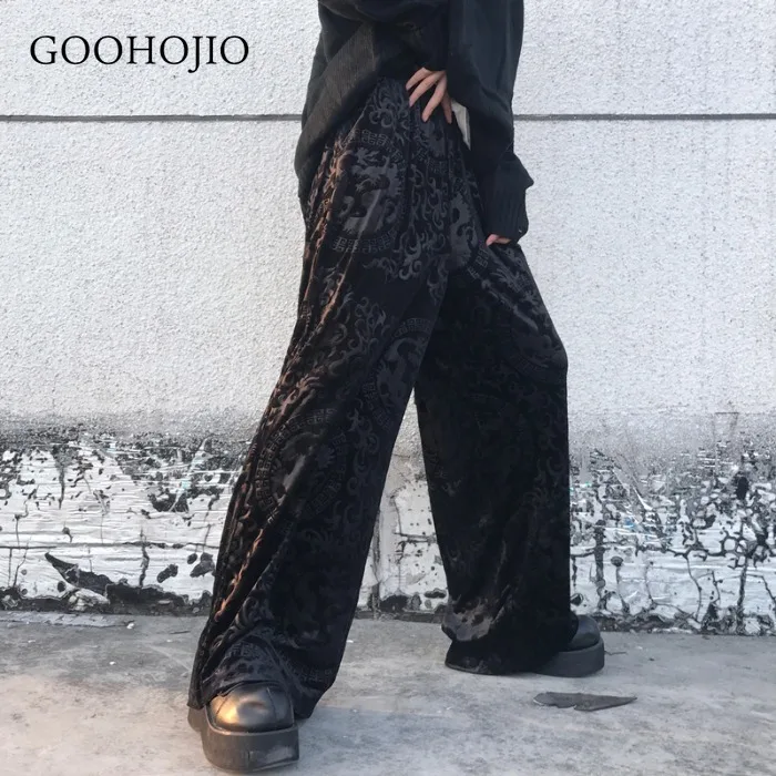 

GOOHOJIO 2021 Новинка весны осенние брюки, подходящие для любого размера для женщин модные свободные брюки с широкими штанинами для женщин Свобод...