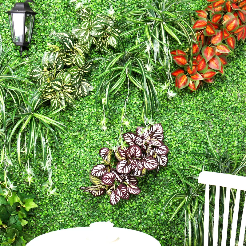 

5 Forks Water Grass Plastic Artificial Plants Greenery Silk Flowers Leaves Outdoor Wedding Office Home Backdrop Wall Decoration