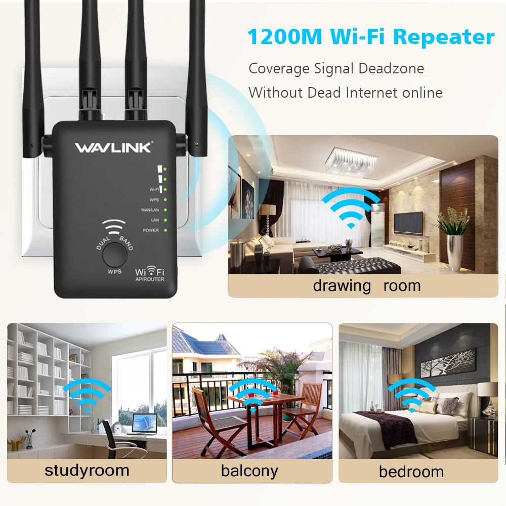 Беспроводной Wi Fi ретранслятор расширитель диапазона маршрутизатор 867 Мбит/с 2 4G 300