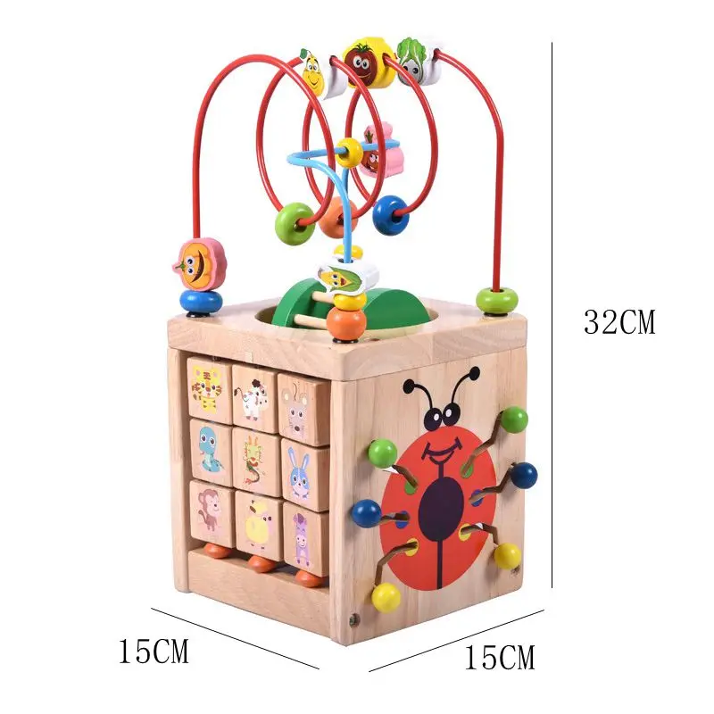 

Kids Baby Activity Cube Educational Toy Wood Speelgoed Voor Kinderen Kleuteronderwijs Jouet Montessori 2 3 4 5 6 Ans