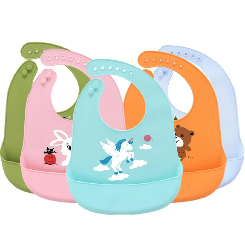 Водонепроницаемые силиконовые детские нагрудники для кормления новорожденных