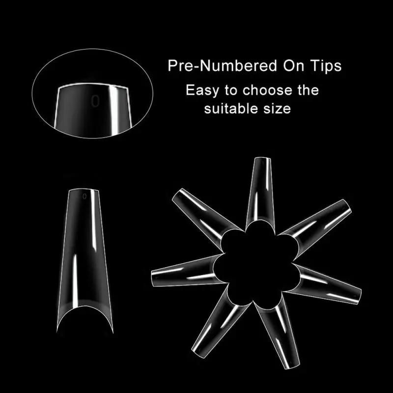 500 шт./пакет натуральные накладные ногти для маникюра прозрачные белые