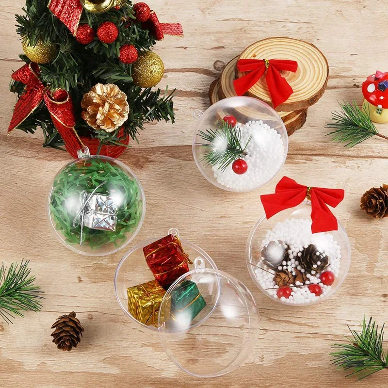 

Christmas Ball Christmas Decorations Party Decorations Christmas Decorations Transparent Tree Hanging Ball 8cm 25Pcs