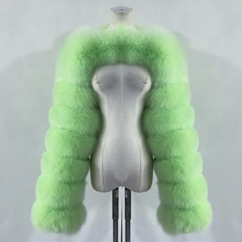 Short Faux Fur Jacket Female Real Raccoon Raccoon Fur Silver Fox Red Fox Coat Ladies Fashion Natural Fur Jacket Long Sleeves