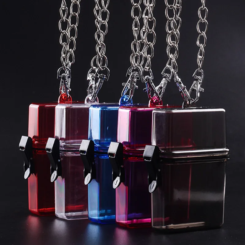 Новинка 1 шт. водонепроницаемый прозрачный чехол для сигарет пластиковый на шею с