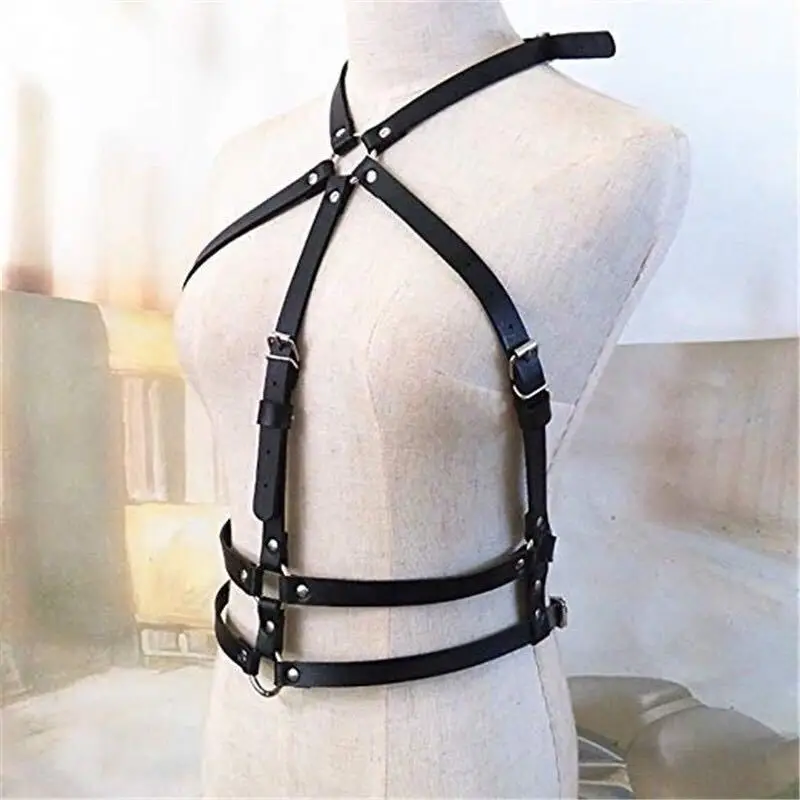 

New Arrival Leather Harness For Women Garter Belt Lingerie Belts Stockings Body Buttocks Bondage Harness Bra Juguetes Sexul3s