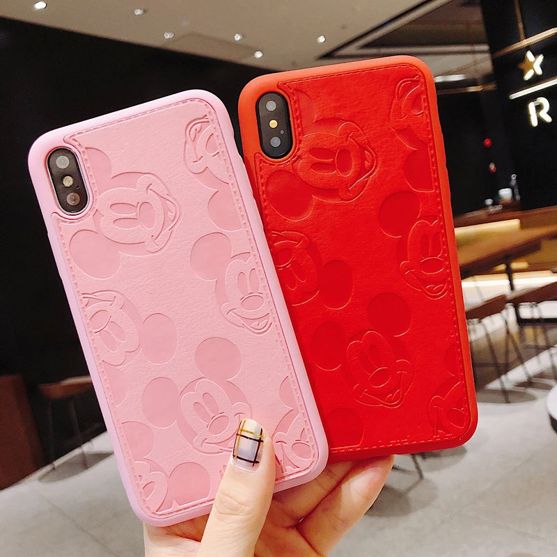 Популярный милый мягкий кожаный чехол для телефона с Минни Маус для iphone 6 plus 7 7plus 8 8plus X XS XR MAX 11 Pro розовый высококачественный чехол