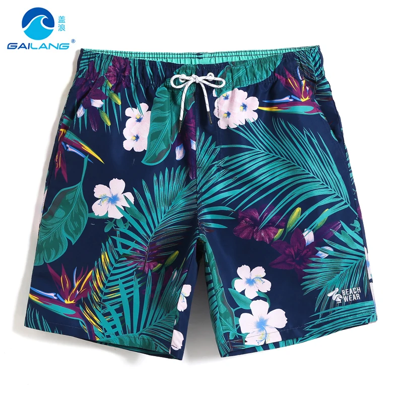 Летние мужские плавки с темно-синими цветами быстросохнущие для серфинга