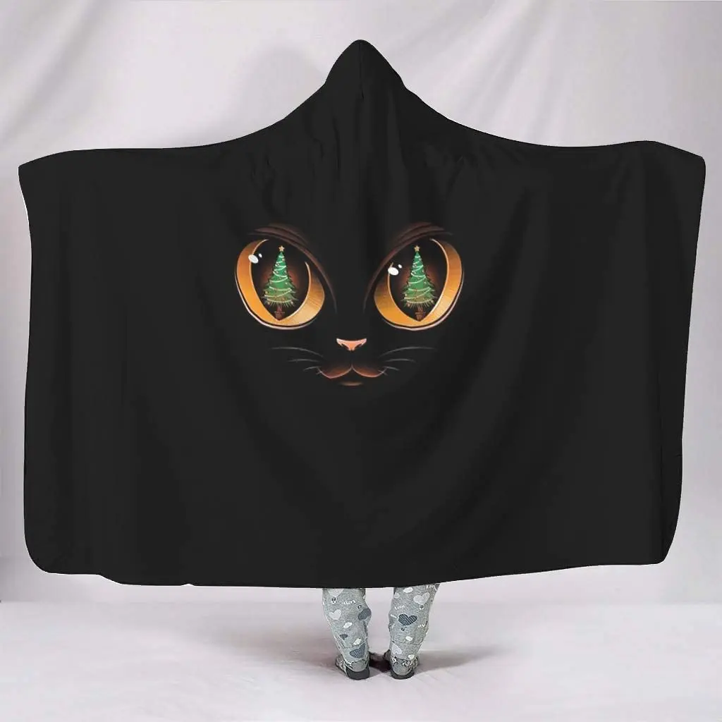 

Hooded Blanket Cat Eyes Hooded Blanket Wearable Large Soft Blanket for Kids Adults for Travel Gifts for Matey 80"x60" Inch