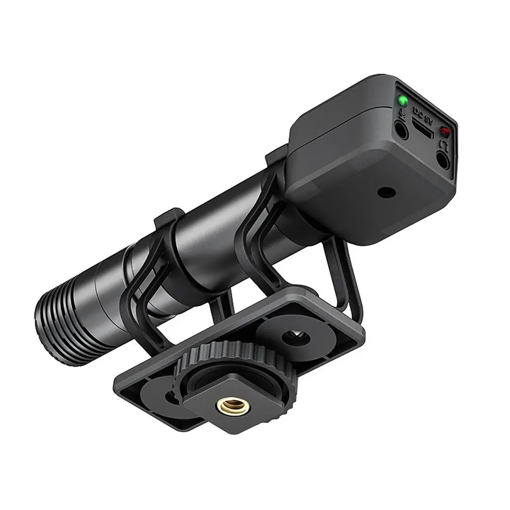 

REC03 Noise Reduction Portable Microphone For DSLR Camera Smartphone Rechargeable Mic With Shock Mount